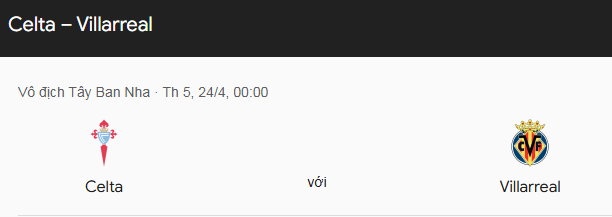 Celta Vigo vs Villarreal 24/04